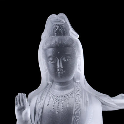 Guanyin Bodhisattva ornaments Colored glaze Shancai Boy and Dragon Girl Guanyin Golden Child and Jade Girl Buddha