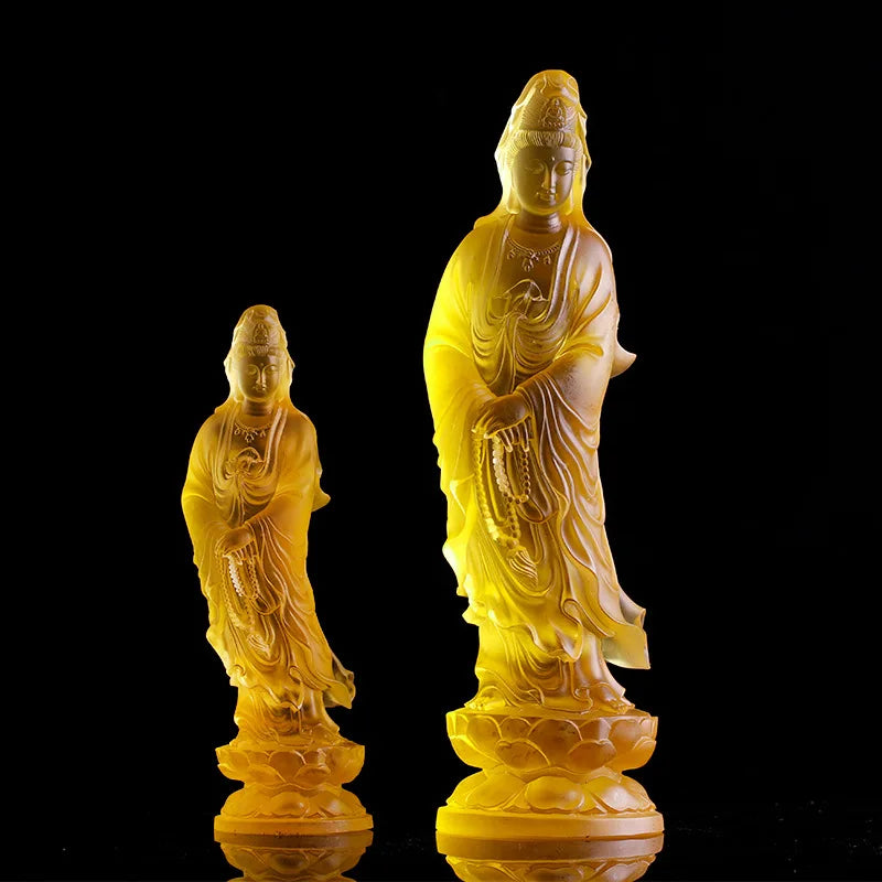 Guanyin Household Buddha Hall for worship ornament Coloured glaze Buddha Statue ornament