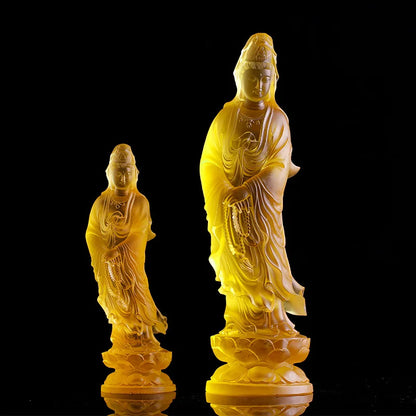 Guanyin Household Buddha Hall for worship ornament Coloured glaze Buddha Statue ornament