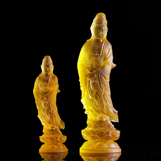 Guanyin Household Buddha Hall for worship ornament Coloured glaze Buddha Statue ornament