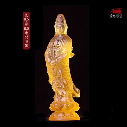 Guanyin Household Buddha Hall for worship ornament Coloured glaze Buddha Statue ornament