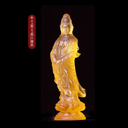 Guanyin Household Buddha Hall for worship ornament Coloured glaze Buddha Statue ornament