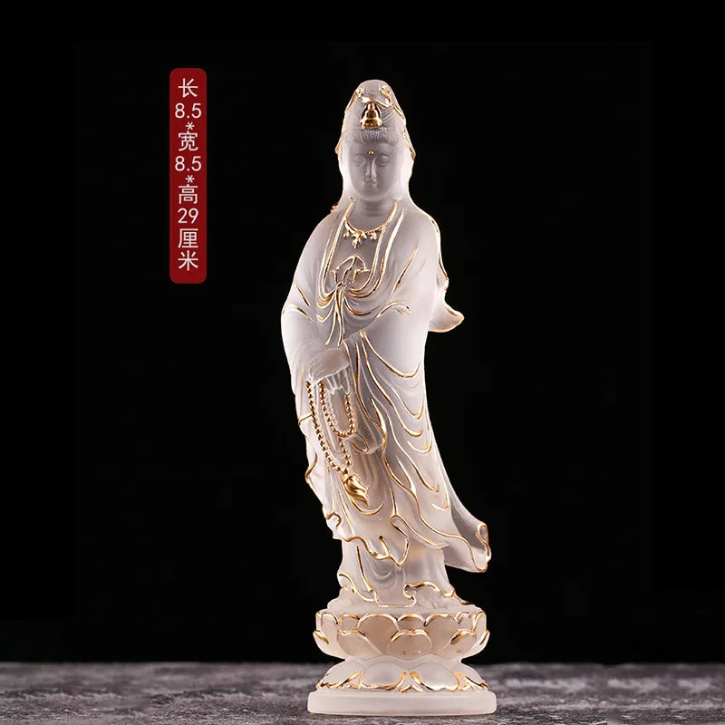 Guanyin Household Buddha Hall for worship ornament Coloured glaze Buddha Statue ornament