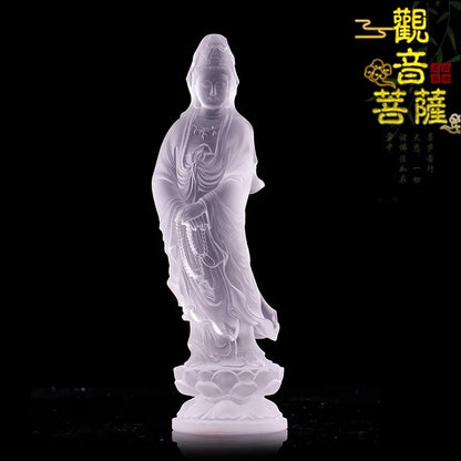 Guanyin Household Buddha Hall for worship ornament Coloured glaze Buddha Statue ornament