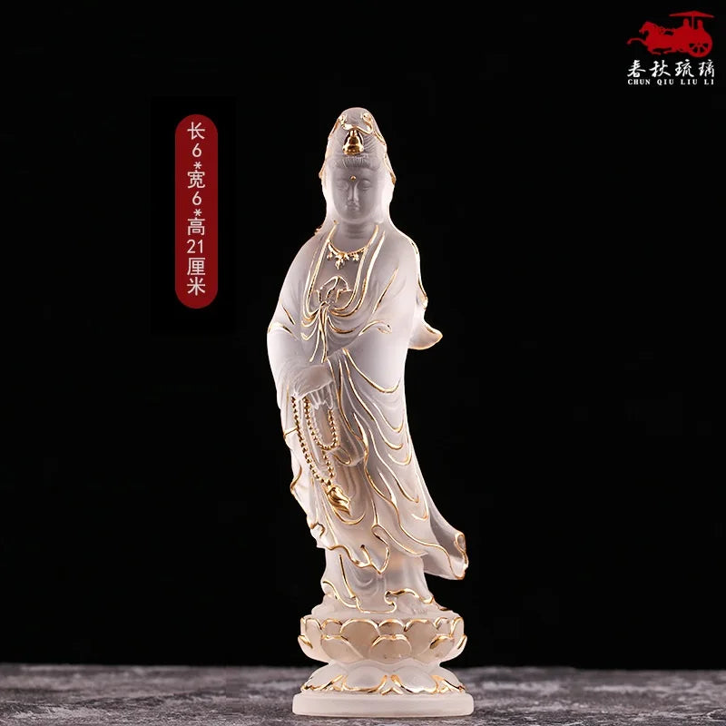Guanyin Household Buddha Hall for worship ornament Coloured glaze Buddha Statue ornament