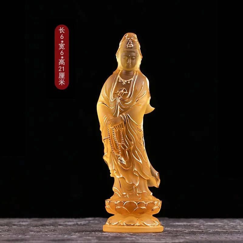 Guanyin Household Buddha Hall for worship ornament Coloured glaze Buddha Statue ornament