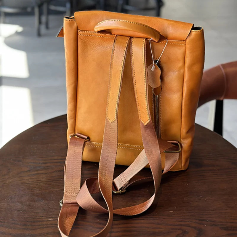 Guard against theft cow skin backpack, large capacity, casual, leather group, travel, outdoor, laptop, fashion