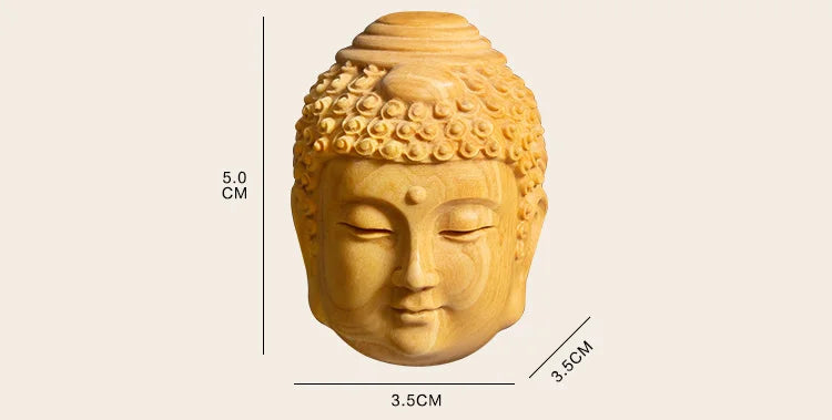 Boxwood 5cm Buddha and Demon Sculpture Pendant Wood Carving Sakyamuni Statue Feng Shui Car Hanging Buddha Home Decor