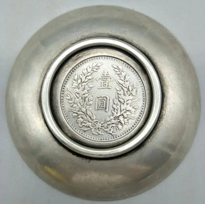 China White copper Eight Immortals small Dish crafts statue