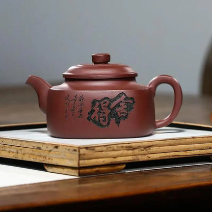 Handmade Purple Clay Teapot for Puer Green and Black, Yixing Zisha Tea Pot, Kung-Fu Teaware