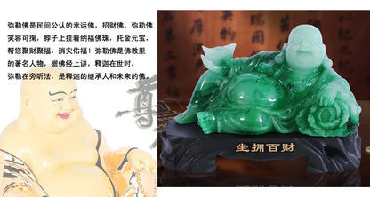 Zhaocai Maitreya Buddha Ornaments Opening Gifts Feng Shui Home Living Room Accessories Jade Buddha  budda  home decoration