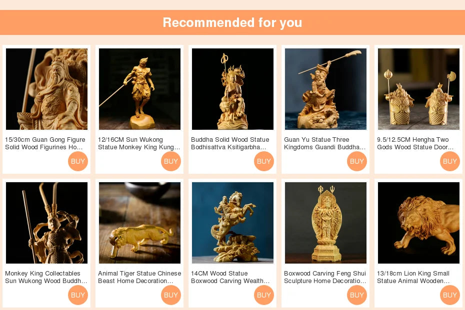 19CM Cartoon Sun Wukong Sculpture Boxwood lucky buddha Statue Cute Monkey King Winning Buddha Home Decor