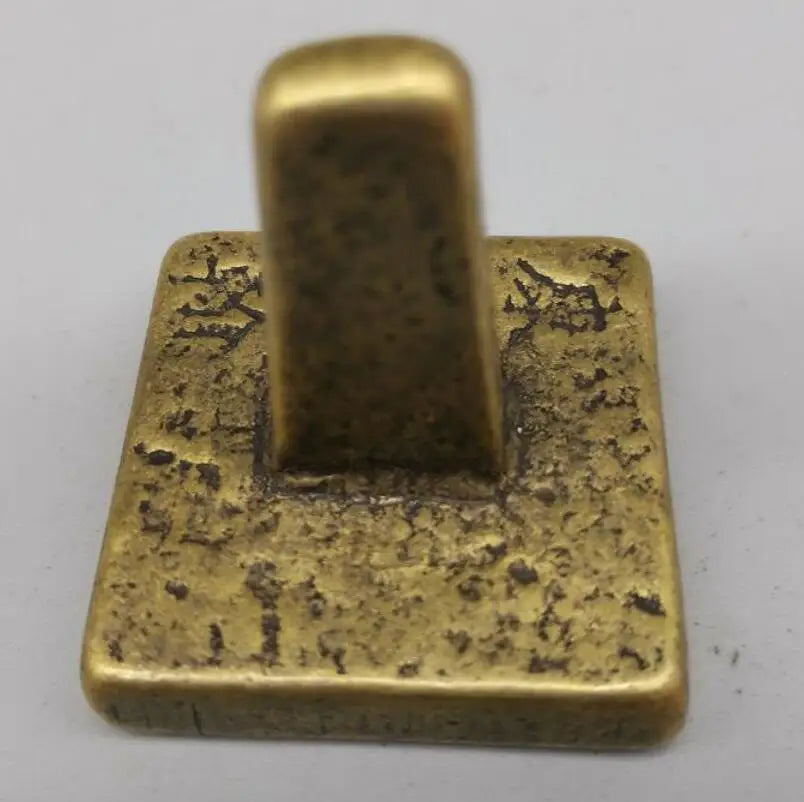 China brass archaize Kangxi seal small crafts statue