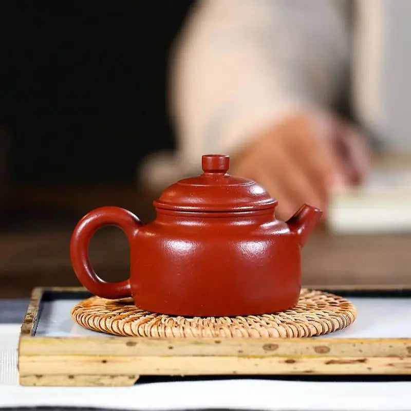 Dahongpao-Handmade Zisha Teapot with Moral Clock, Kung-Fu Teaware, Purple Clay, Drinkware for Puer, Green, Black