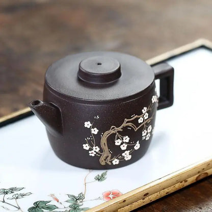 Hand-painted Pot, Zisha Teapot, Yixing Handmade Pot, Kung-Fu Teaware, Purple Clay Drinkware for Puer Green