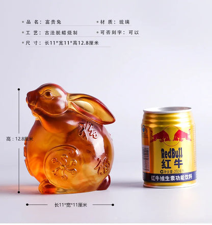 Colored glaze rich rabbit ornaments crafts 12 Chinese Zodiac Signs birthday present