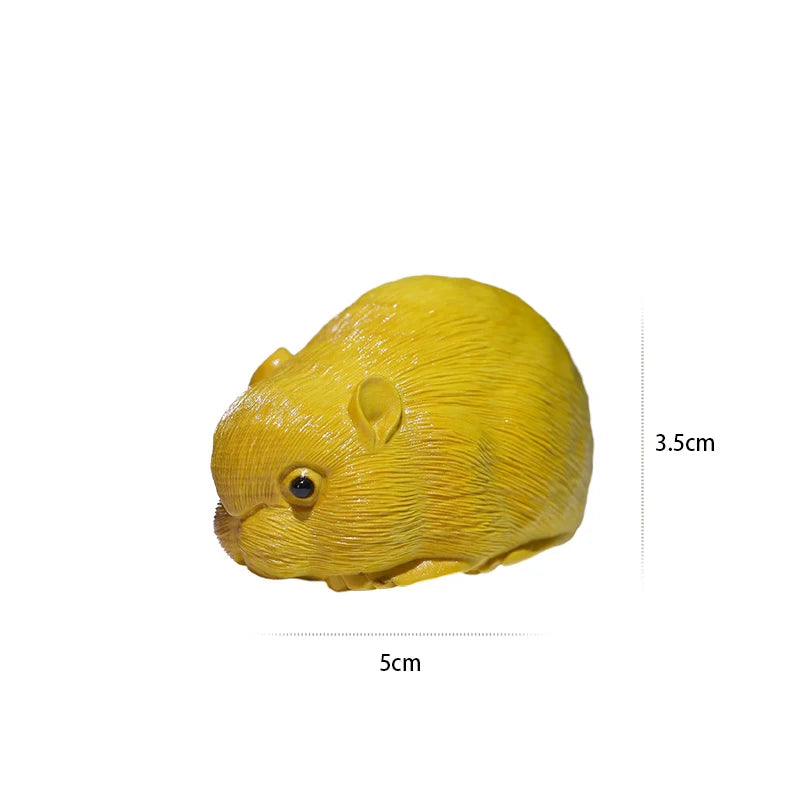 Boxwood 5cm Mouse Statue Pet Wooden Toy Hot Cute Hamster Chinese Zodiac Rat Wood Sculpture Crafts Birthday Gift Home Decore