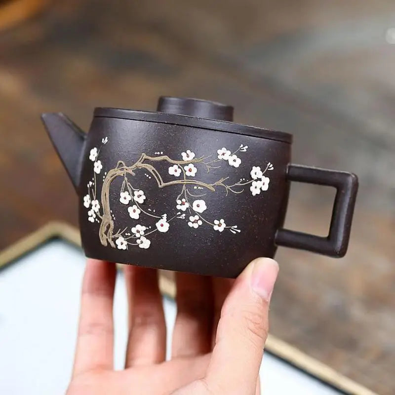 Hand-painted Pot, Zisha Teapot, Yixing Handmade Pot, Kung-Fu Teaware, Purple Clay Drinkware for Puer Green