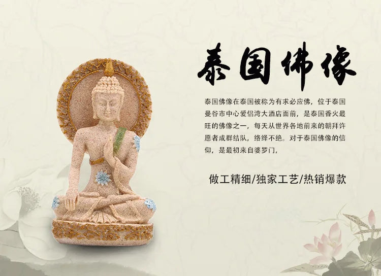 Resin Background Buddha Home Decorations Ornaments Sandstone Crafts Christmas fengshui gift