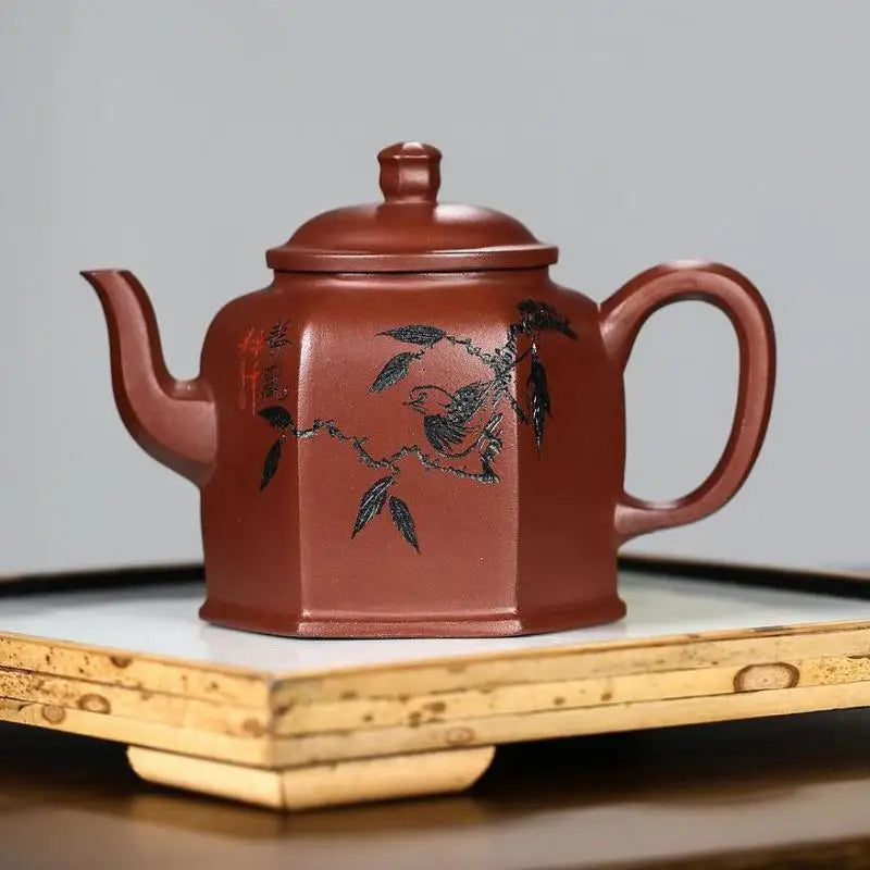 Purple Clay 6-Party Lantern Pot, Zisha Teapot, Yixing Handmade Pot, Kung-Fu Teaware, Purple Clay Drinkware for Puer