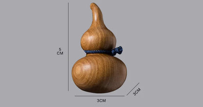 XS253-5CM Hand Carved Sandalwood Carving Gourd Figurine Lucky Cucurbit Statue -Home Decor Car Ornaments Feng Shui Sculpture