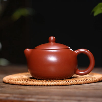 Yixing Purply Clay Tea Xishi Teapot Chinese Zisha Pots Raw Ore Dahongpao Mud  About 210ml Handmade  Suit For Drink Drinkware