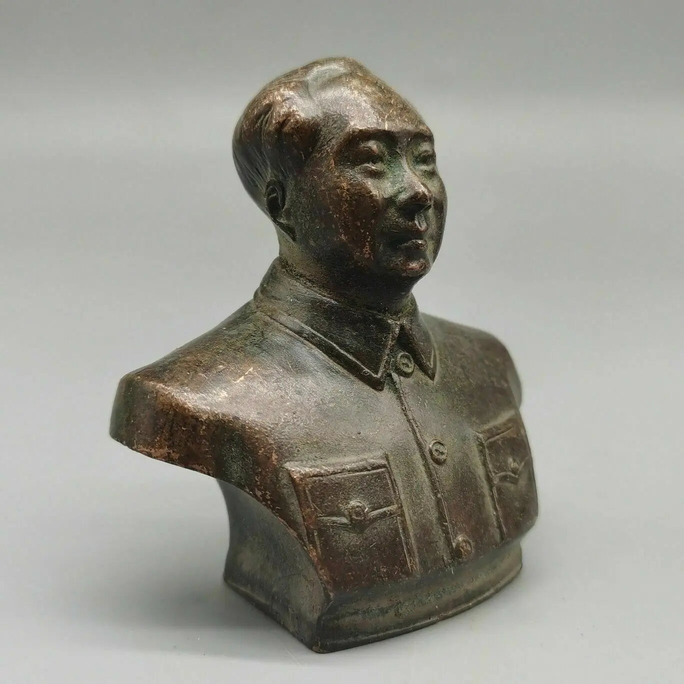 Chinese Old copper statues TChairman Mao portrait statue decorate