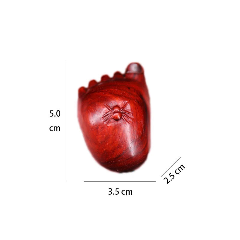 Lobular Rosewood 5cm Foot-shaped wood carving Car Hanging Office Decoration Bag Pendant Wall Decoration Home Décor