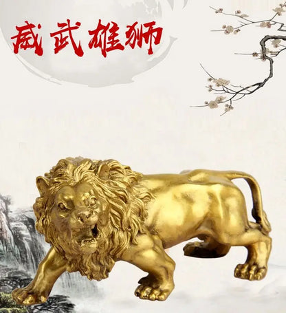 free shipping Latest western copper lion  bronze lions crafts Family decoration sculpture furnishing articles