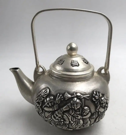 China White copper child teapot crafts statue