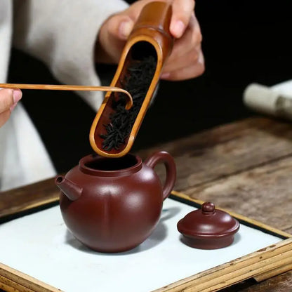 Handmade Purple Clay Teapot, Zisha Teapot, Yixing Handmade Pot, Kung-Fu Teaware, Purple Clay Drinkware for Puer Green and Black