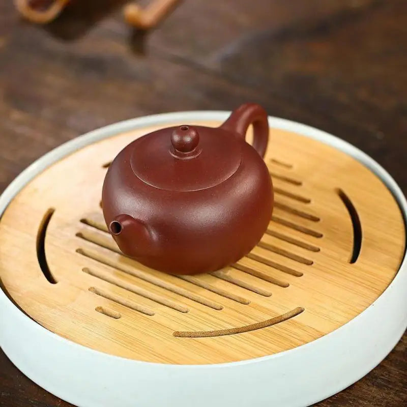Purple Clay One Bead Teapot Zisha Teapot Yixing Handmade Pot Kung-fu Teaware  Purple Clay Drinkware For Puer Green Black Chinese