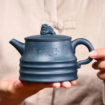 Handmade Clay Gentleman Huaide Kettle, Zisha Teapot, Yixing Handmade Pot, Kung-Fu Teaware, Purple Clay Drinkware for Puer Green