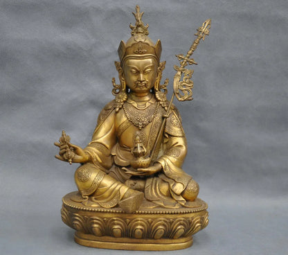 China bronce Tibet Lotus nació gurú estatua de Buda de Padmasambhava