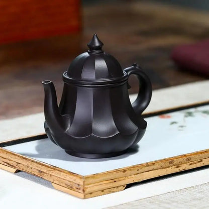 Handmade Kung-Fu Teaware of Purple Clay, Black Mud Tendon Pattern,  Zisha Teapot, Yixing Purple Clay, Drinkware for Puer Green