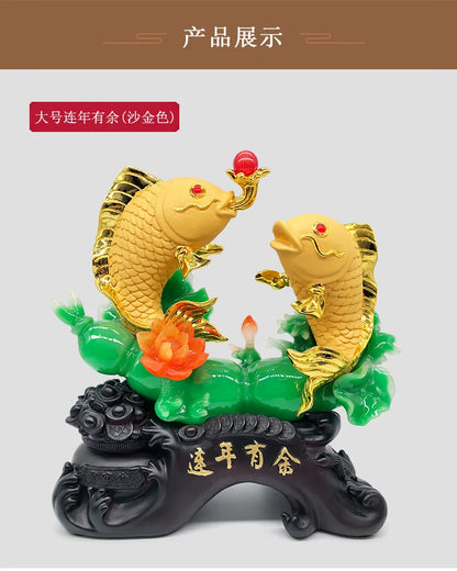 Good luck factory wholesale resin annual surplus Arowana ornaments home living room lobby company decoration 0406.
