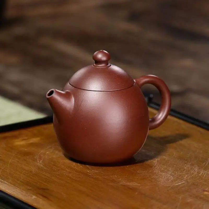 Purple Vermillion Snack Dragon Egg Pot Zisha Teapot Yixing Handmade Pot Kung-fu Teaware  Purple Clay Drinkware For Puer Green