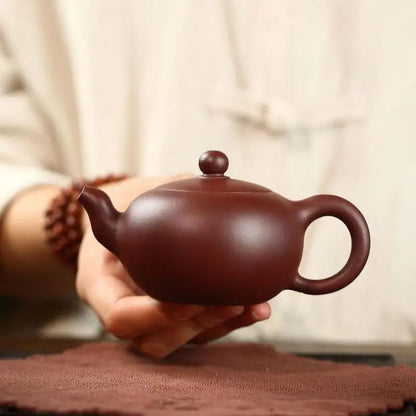 Purple Clay One Bead Teapot Zisha Teapot Yixing Handmade Pot Kung-fu Teaware  Purple Clay Drinkware For Puer Green Black Chinese