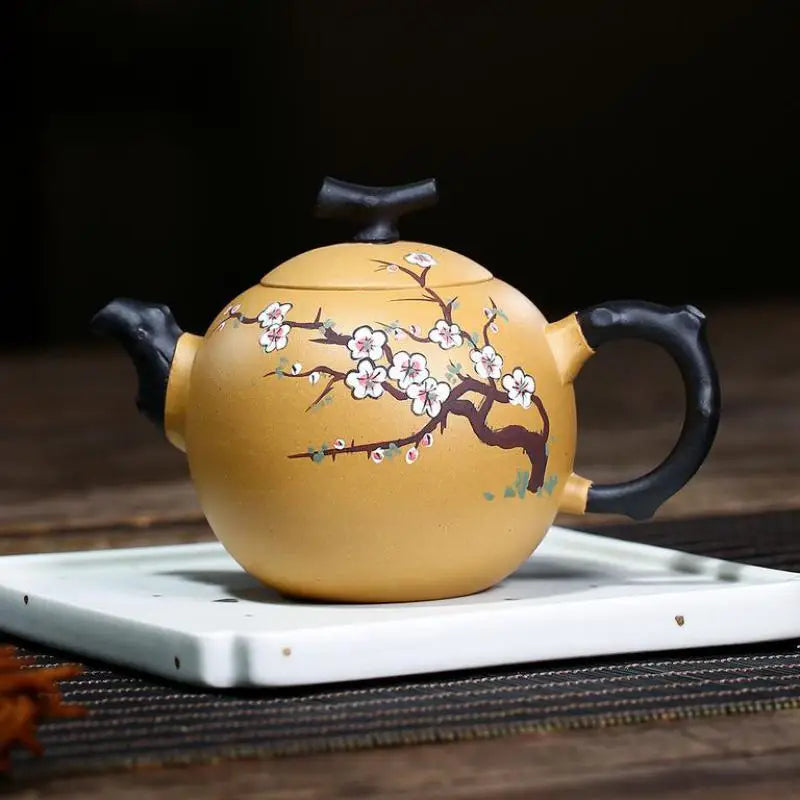 Handmade Zisha Teapot, Yixing Handmade Pot, Kung-Fu Teaware, Purple Clay Drinkware for Puer Green and Black Chinese Tea