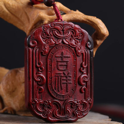 Lobular Rosewood  Ruyi Pendant Mascot Lucky deduction Lucky deduction Wooden sign Feng Shui Traditional Chinese Real Wood Wood S