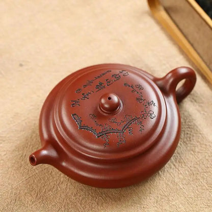 Dahongpao Meixiang Handmade Zisha Teapot, Yixing Handmade Pot, Kung-Fu Teaware, Purple Clay Drinkware for Puer Green and Black