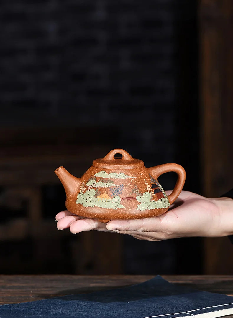 Yixing Original Ore Purple Sand Teapot, Handmade Clay Pot, Stone Scoop Pots, Chinese Drinkware, Teaware Kettle, Teapots