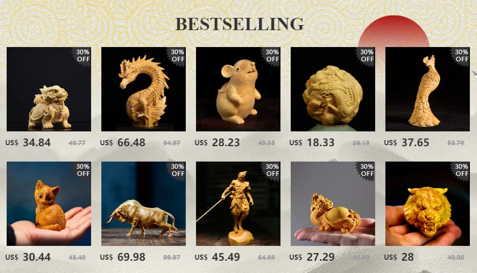 Boxwood 5cm 11cm Pig Sculpture Wood Diligent Piggy Animal Statue Lucky Home Decor