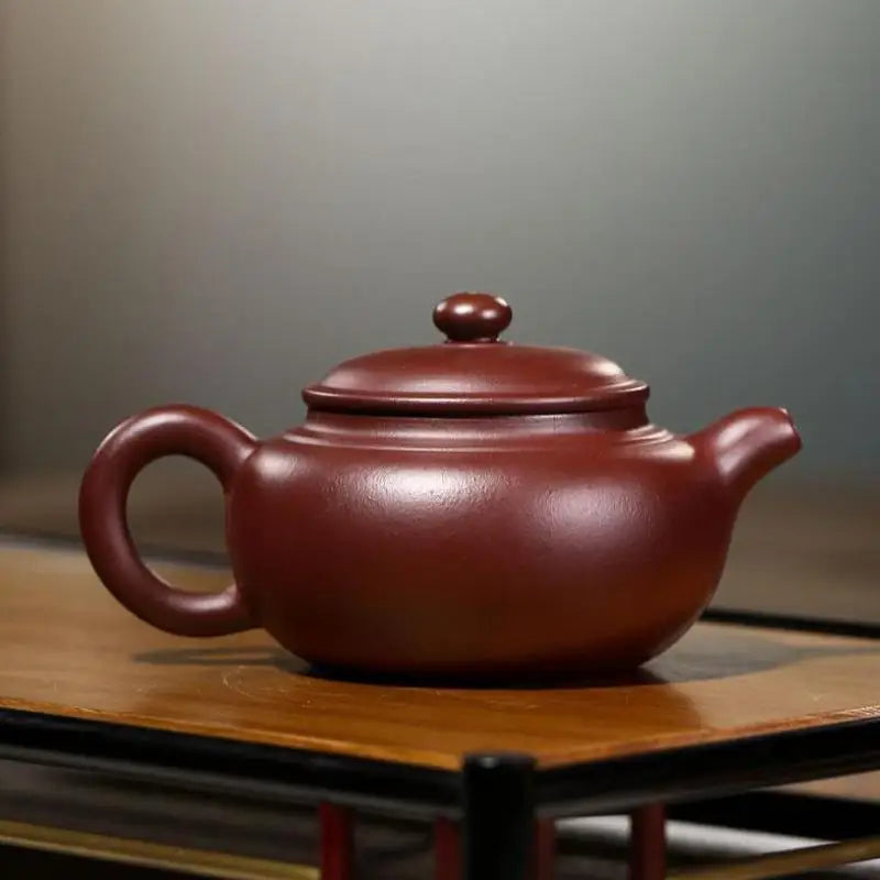 Purple Clay Double Line Antique Pot Zisha Teapot Yixing Handmade Kung-fu Teaware Purple Drinkware For Puer