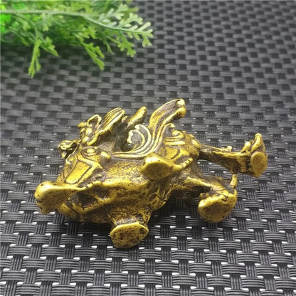 Solid brass pixiu copper carving god beast animal statue evil spirits fortune beast copper ornament feng shui gift