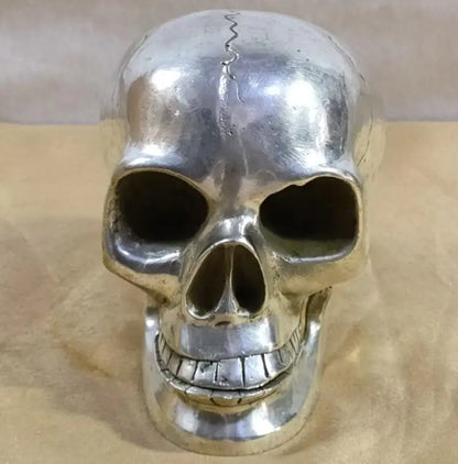 China White copper skeleton head crafts statue
