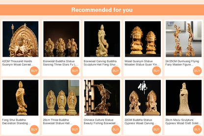 36cm Manjushri Bodhisattva Samantabhadra Figure Cypress Wood Buddha Sculpture Riding Elephant Lion Buddhism Statue Home Decor