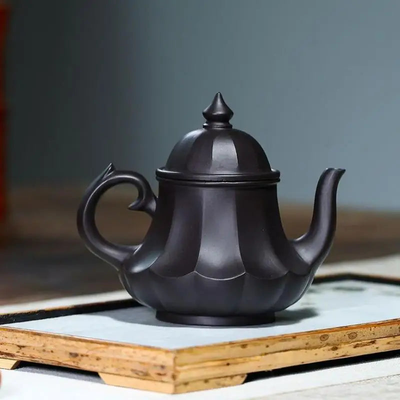 Handmade Kung-Fu Teaware of Purple Clay, Black Mud Tendon Pattern,  Zisha Teapot, Yixing Purple Clay, Drinkware for Puer Green