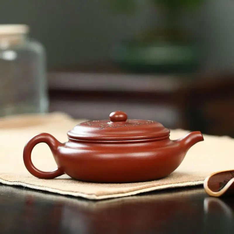 Dahongpao Meixiang Handmade Zisha Teapot, Yixing Handmade Pot, Kung-Fu Teaware, Purple Clay Drinkware for Puer Green and Black