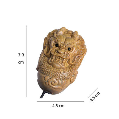 South American Green Sandalwood 7cm Traditional Chinese Chinese Zodiac dragon Home Decor Feng Shui Mascot Collection